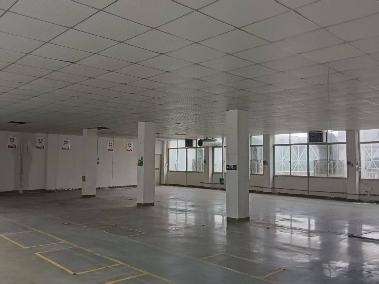 光明区凤凰街道独栋独院 厂房1-3层2500平，租金20元 现成办公室，带装修，地坪漆已刷